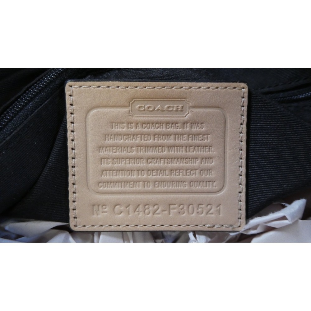 Coach Signature Stripe Carryall Tote F30521 Black Jacquard Canvas - Picture 3 of 5